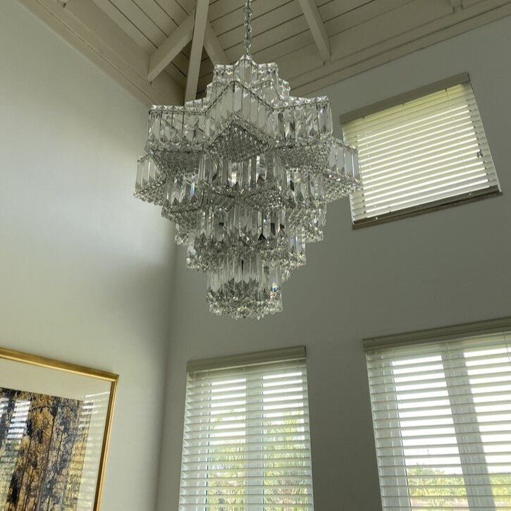 Fashion Star Shaped Chandelier Crystal Ceiling Light Fixture For Small Living Room/ Bedroom-Nobipets