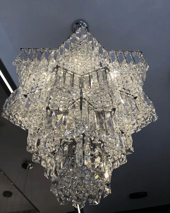 Fashion Star Shaped Chandelier Crystal Ceiling Light Fixture For Small Living Room/ Bedroom-Nobipets