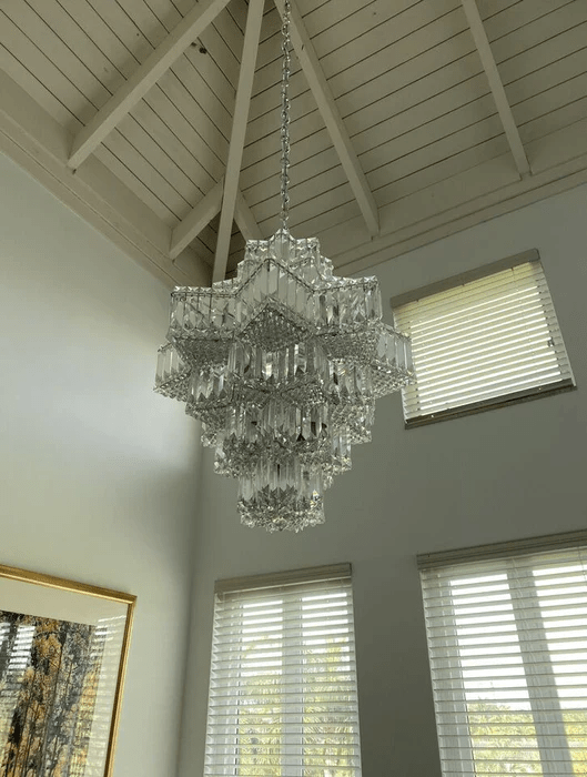 Fashion Star Shaped Chandelier Crystal Ceiling Light Fixture For Small Living Room/ Bedroom-Nobipets