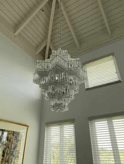 Fashion Star Shaped Chandelier Crystal Ceiling Light Fixture For Small Living Room/ Bedroom-Nobipets