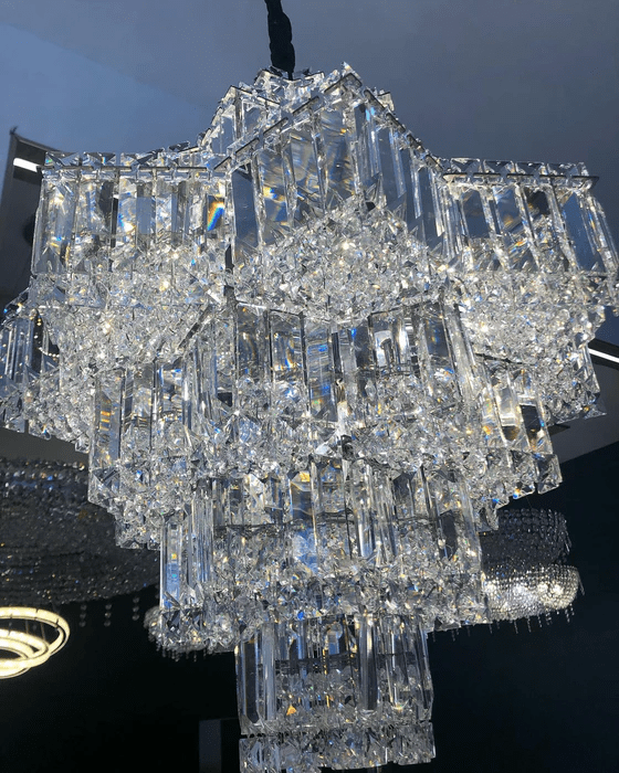Fashion Star Shaped Chandelier Crystal Ceiling Light Fixture For Small Living Room/ Bedroom-Nobipets