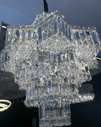 Fashion Star Shaped Chandelier Crystal Ceiling Light Fixture For Small Living Room/ Bedroom-Nobipets