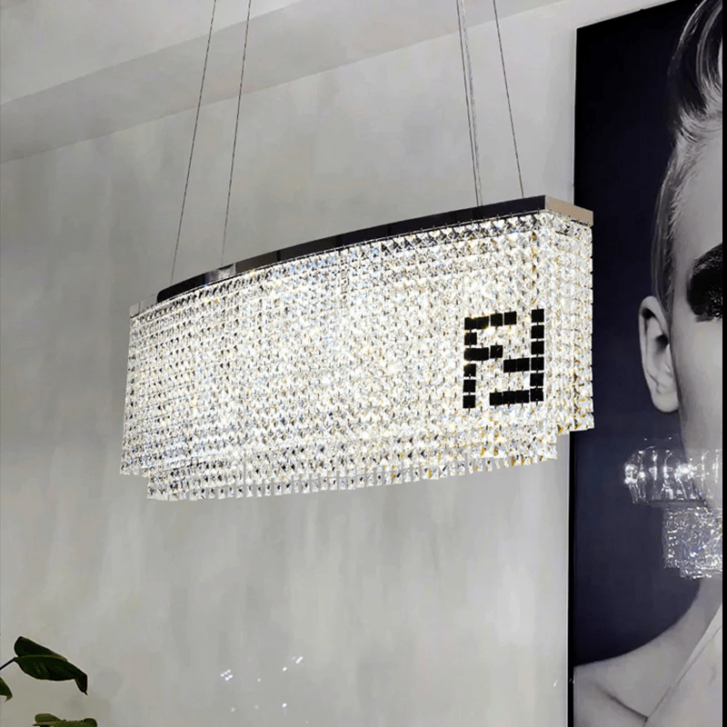 Fendi Modern Oval Crystal Chandelier-Nobipets