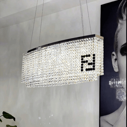 Fendi Modern Oval Crystal Chandelier-Nobipets