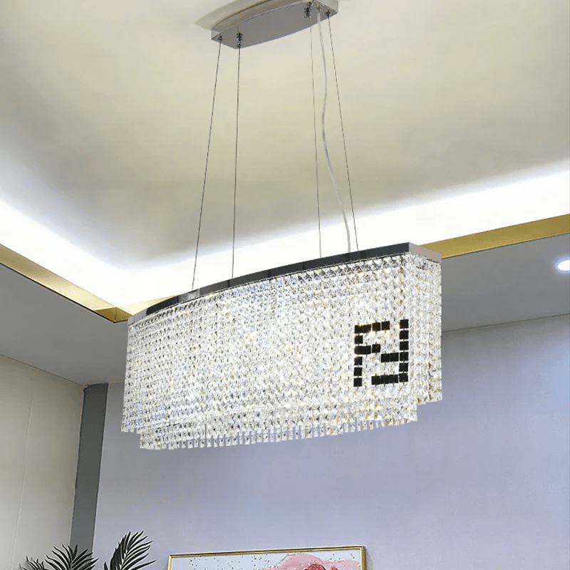 Fendi Modern Oval Crystal Chandelier-Nobipets
