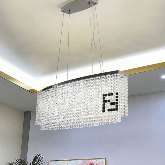 Fendi Modern Oval Crystal Chandelier-Nobipets