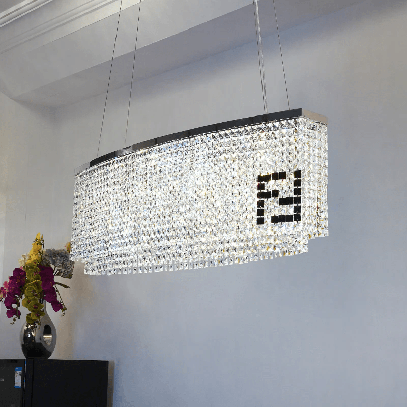 Fendi Modern Oval Crystal Chandelier-Nobipets