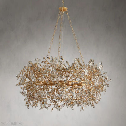 Fiore Crown Glass Chandelier-Nobipets