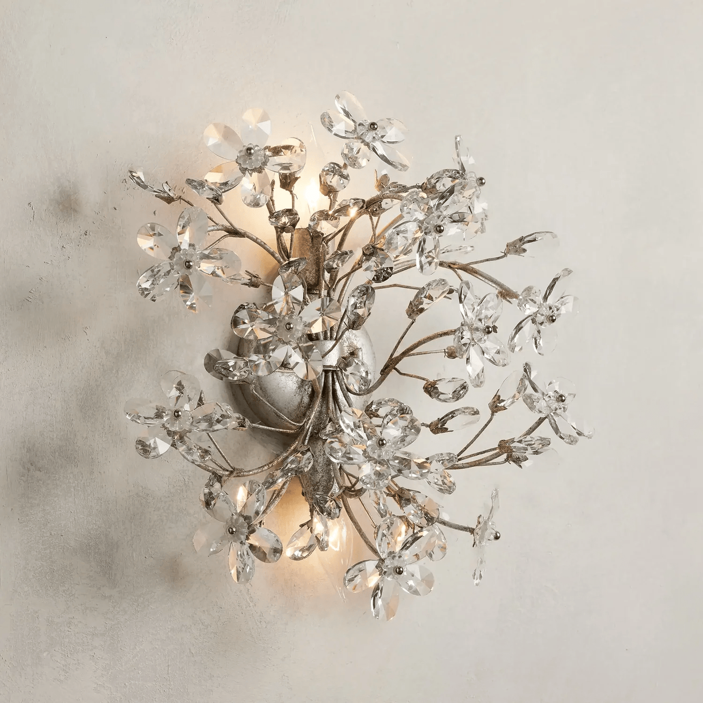 Fiore Crystal Flowers Wall Sconce 2-Light