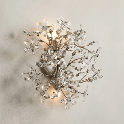 Fiore Crystal Flowers Wall Sconce 2-Light