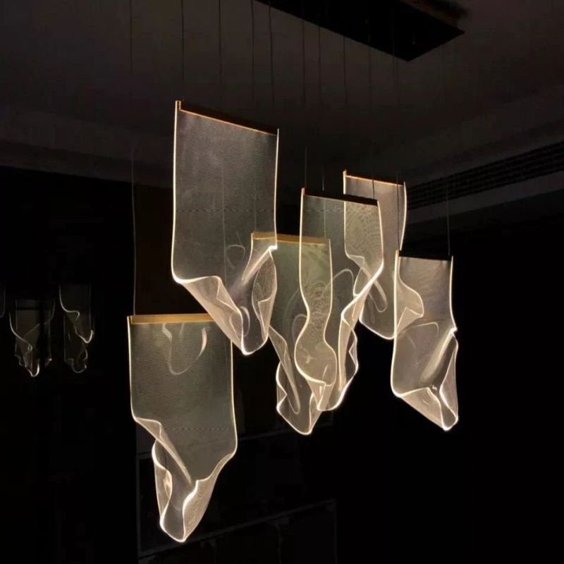 Flame Round Chandelier For Staircase-Nobipets