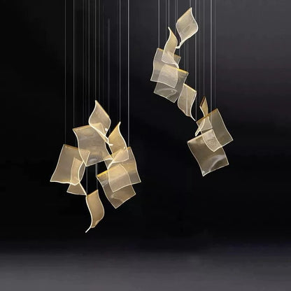 Flame Round Chandelier For Staircase-Nobipets