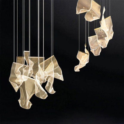 Flame Round Chandelier For Staircase-Nobipets