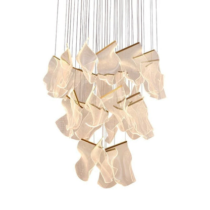 Flame Round Chandelier For Staircase-Nobipets