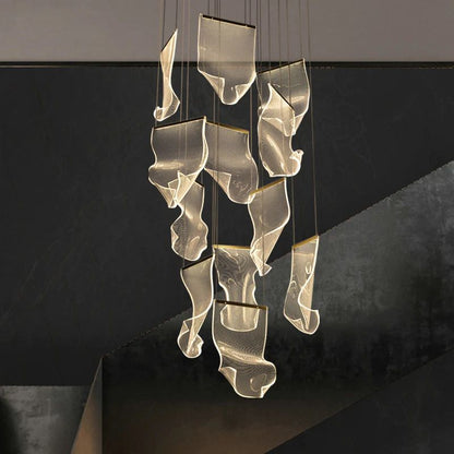 Flame Round Chandelier For Staircase-Nobipets
