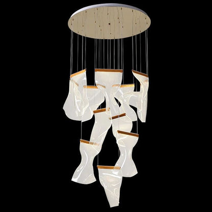 Flame Round Chandelier For Staircase-Nobipets