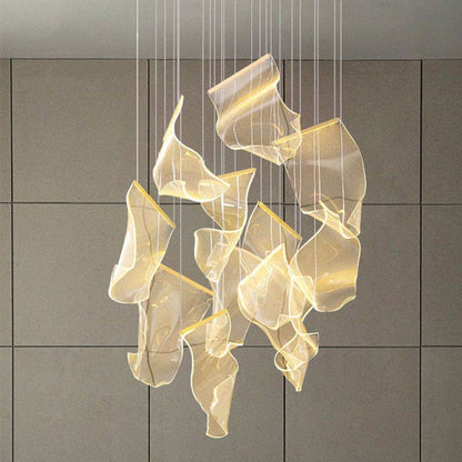 Flame Round Chandelier For Staircase-Nobipets