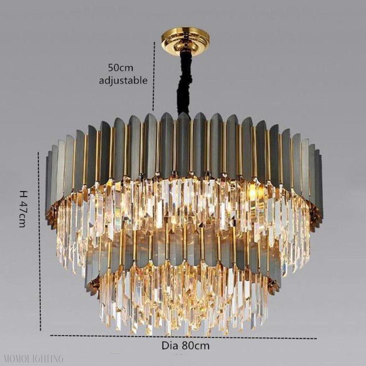 Flavian Double Tier Crystal Chandelier-Nobipets