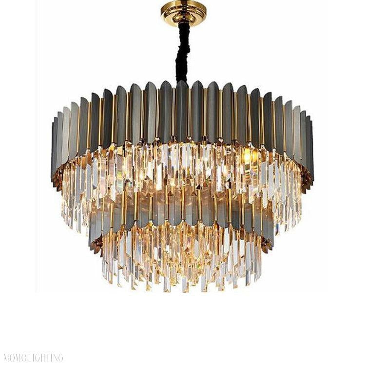 Flavian Double Tier Crystal Chandelier-Nobipets
