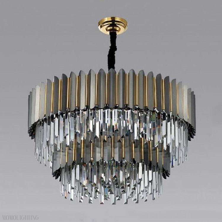Flavian Double Tier Crystal Chandelier-Nobipets