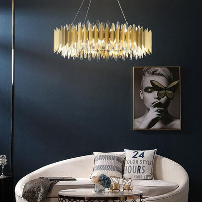 Flavian Halo Crystal Chandelier-Nobipets