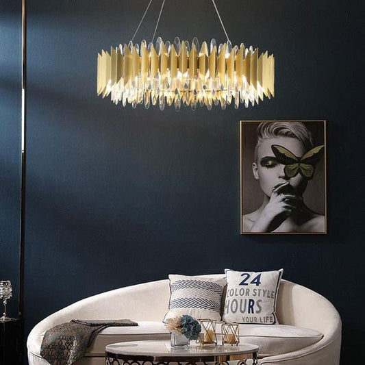 Flavian Halo Crystal Chandelier-Nobipets