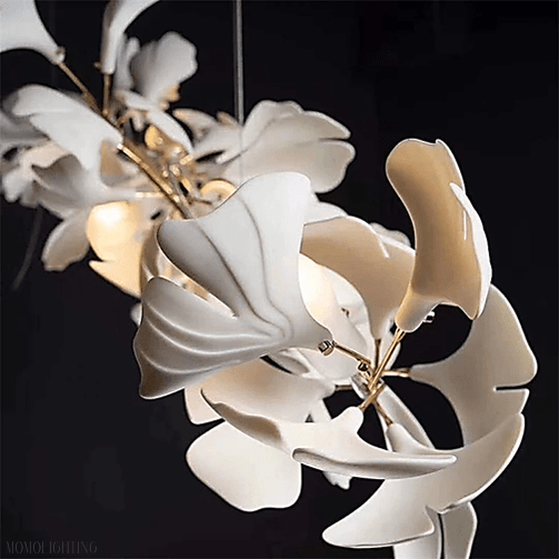 Fleur-de-lis Ceramic Branch Chandelier-Nobipets