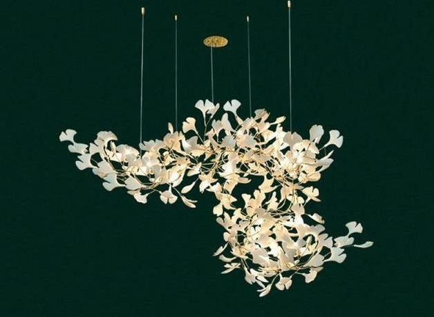 Fleur-de-lis Ceramic cluster Chandelier 29.3”D-Nobipets