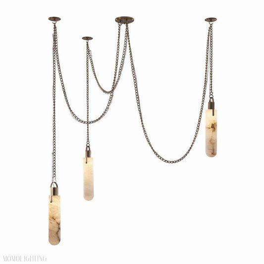 Della Flint 3-Light Alabaster Cluster Chandelier-Nobipets