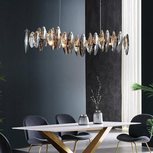 Flor Crystal Linear Chandelier-Nobipets
