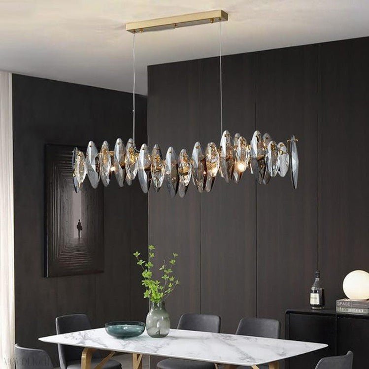 Flor Crystal Linear Chandelier-Nobipets