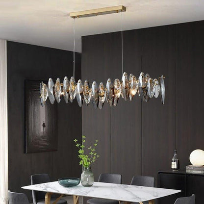 Flor Crystal Linear Chandelier-Nobipets