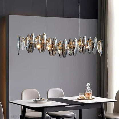 Flor Crystal Linear Chandelier-Nobipets