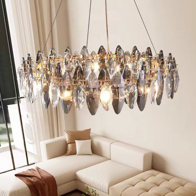 Flor Crystal Round Chandelier-Nobipets
