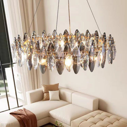Flor Crystal Round Chandelier-Nobipets