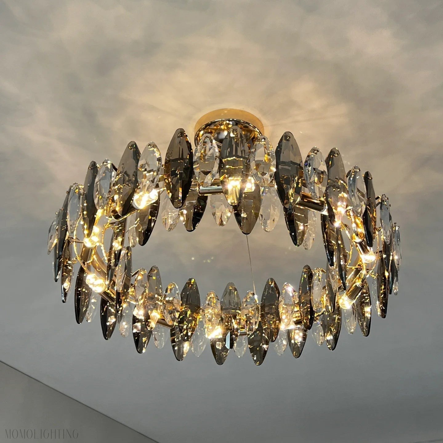 Flor Crystal Round Chandelier-Nobipets