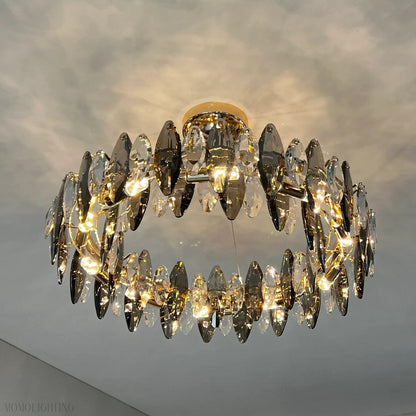 Flor Crystal Round Chandelier-Nobipets
