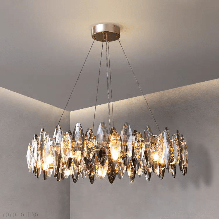 Flor Crystal Round Chandelier-Nobipets