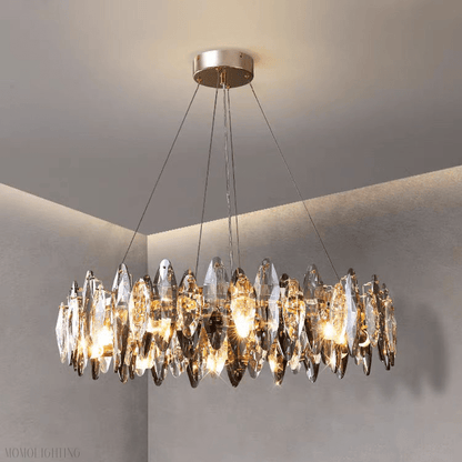 Flor Crystal Round Chandelier-Nobipets