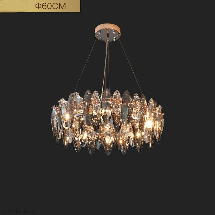 Flor Crystal Round Chandelier-Nobipets