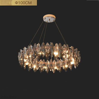 Flor Crystal Round Chandelier-Nobipets