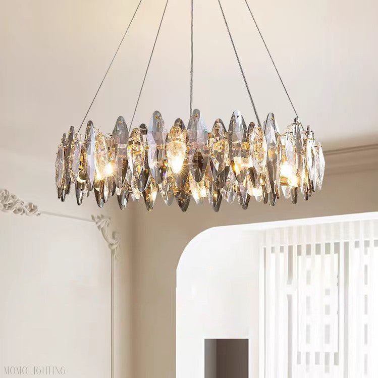Flor Crystal Round Chandelier-Nobipets