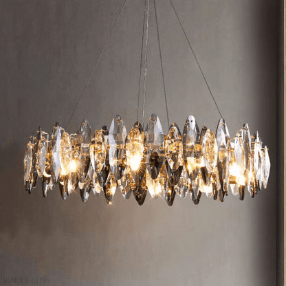Flor Crystal Round Chandelier-Nobipets