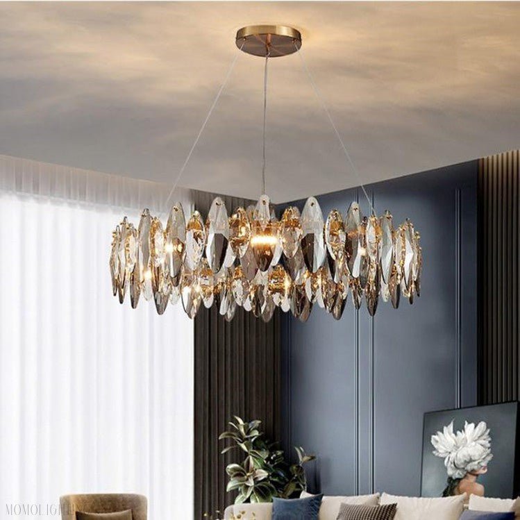 Flor Crystal Round Chandelier-Nobipets