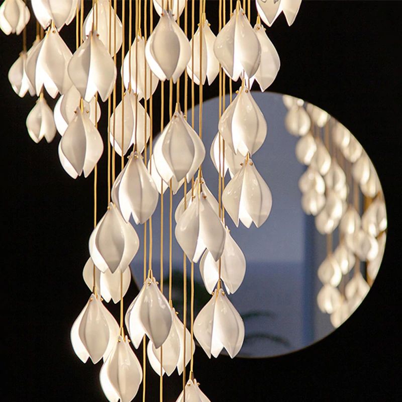 Flower Bud Ceramic Chandelier-Nobipets