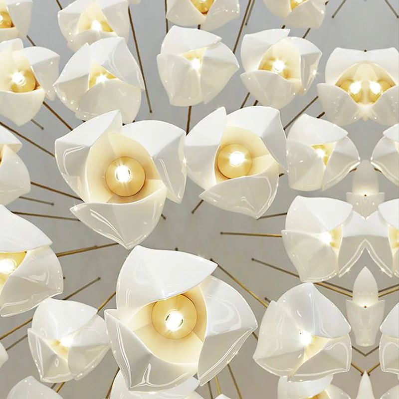 Flower Bud Ceramic Chandelier-Nobipets
