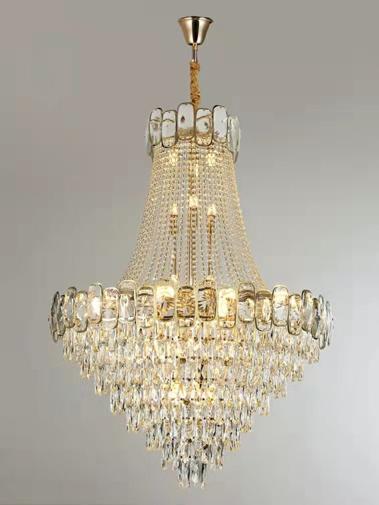 Foyer Staircase Chandelier Luxury K9 Crystal Ceiling Light For Living Room / Hallway-Nobipets