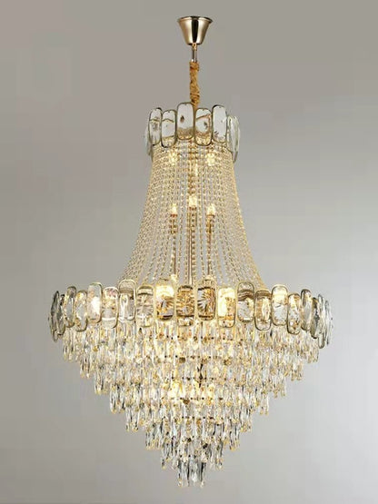 Foyer Staircase Chandelier Luxury K9 Crystal Ceiling Light For Living Room / Hallway-Nobipets