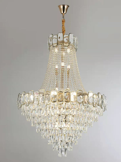 Foyer Staircase Chandelier Luxury K9 Crystal Ceiling Light For Living Room / Hallway-Nobipets