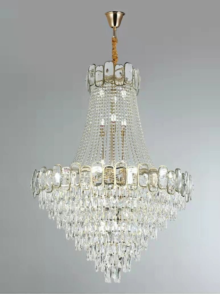 Foyer Staircase Chandelier Luxury K9 Crystal Ceiling Light For Living Room / Hallway-Nobipets